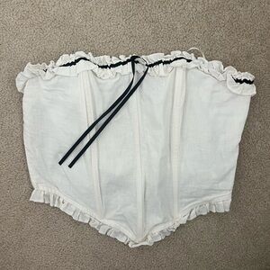 Edikted White Ruffled Women's Tank